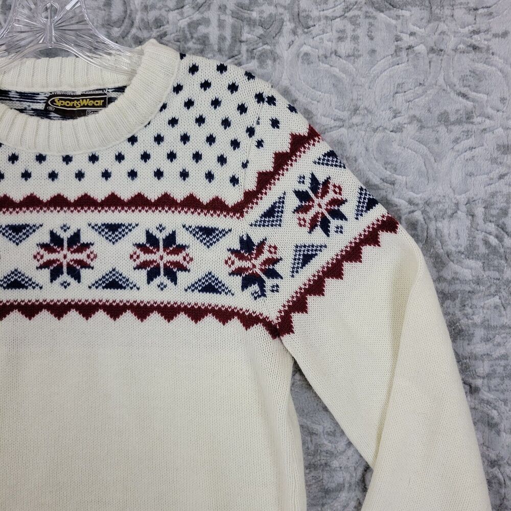 Vintage Sears Sweater Women’s Small White Sportswear Winter Made In The USA - Picture 5 of 13